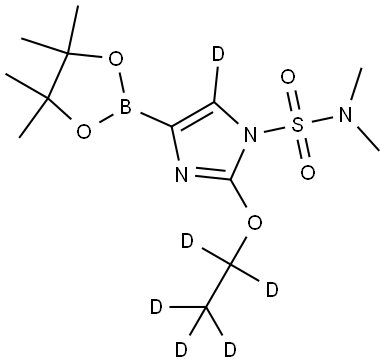 2-(ethoxy-d5)-N,N-dimethyl-4-(4,4,5,5-tetramethyl-1,3,2-dioxaborolan-2-yl)-1H-imidazole-1-sulfonamide-5-d Struktur