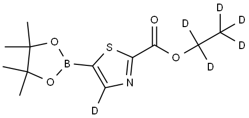 ethyl-d5 5-(4,4,5,5-tetramethyl-1,3,2-dioxaborolan-2-yl)thiazole-2-carboxylate-4-d Struktur