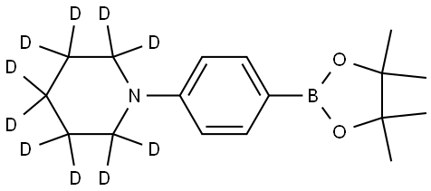 1-(4-(4,4,5,5-tetramethyl-1,3,2-dioxaborolan-2-yl)phenyl)piperidine-2,2,3,3,4,4,5,5,6,6-d10 Struktur