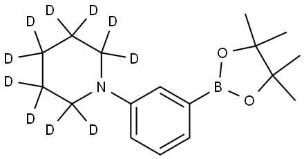 1-(3-(4,4,5,5-tetramethyl-1,3,2-dioxaborolan-2-yl)phenyl)piperidine-2,2,3,3,4,4,5,5,6,6-d10 Struktur