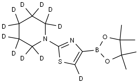 2-(piperidin-1-yl-d10)-4-(4,4,5,5-tetramethyl-1,3,2-dioxaborolan-2-yl)thiazole-5-d Struktur