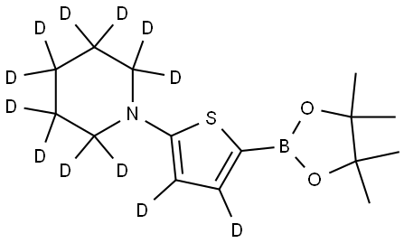 1-(5-(4,4,5,5-tetramethyl-1,3,2-dioxaborolan-2-yl)thiophen-2-yl-3,4-d2)piperidine-2,2,3,3,4,4,5,5,6,6-d10 Struktur