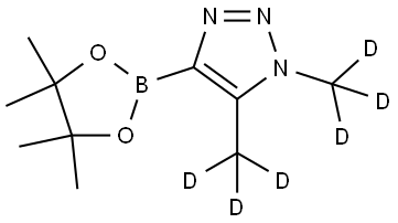 1,5-bis(methyl-d3)-4-(4,4,5,5-tetramethyl-1,3,2-dioxaborolan-2-yl)-1H-1,2,3-triazole Struktur