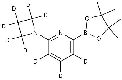 2-(azetidin-1-yl-d6)-6-(4,4,5,5-tetramethyl-1,3,2-dioxaborolan-2-yl)pyridine-3,4,5-d3 Struktur