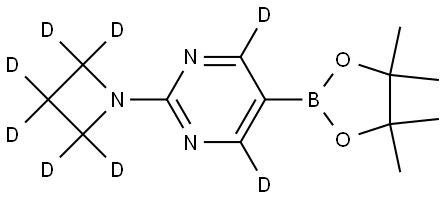 2-(azetidin-1-yl-d6)-5-(4,4,5,5-tetramethyl-1,3,2-dioxaborolan-2-yl)pyrimidine-4,6-d2 Struktur