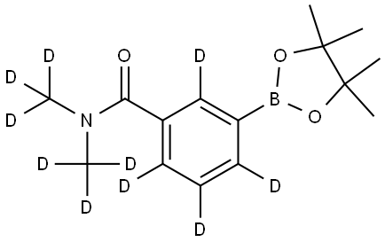 N,N-bis(methyl-d3)-3-(4,4,5,5-tetramethyl-1,3,2-dioxaborolan-2-yl)benzamide-2,4,5,6-d4 Struktur