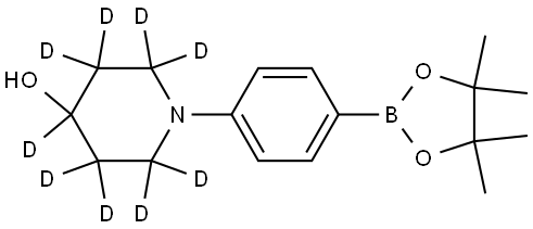 1-(4-(4,4,5,5-tetramethyl-1,3,2-dioxaborolan-2-yl)phenyl)piperidin-2,2,3,3,4,5,5,6,6-d9-4-ol Struktur