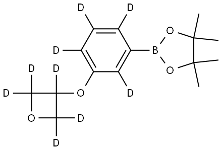 4,4,5,5-tetramethyl-2-(3-((oxetan-3-yl-d5)oxy)phenyl-2,4,5,6-d4)-1,3,2-dioxaborolane Struktur