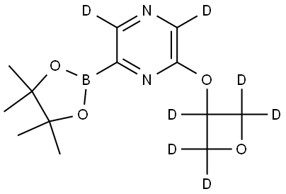 2-((oxetan-3-yl-d5)oxy)-6-(4,4,5,5-tetramethyl-1,3,2-dioxaborolan-2-yl)pyrazine-3,5-d2 Struktur