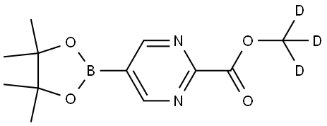 methyl-d3 5-(4,4,5,5-tetramethyl-1,3,2-dioxaborolan-2-yl)pyrimidine-2-carboxylate Struktur