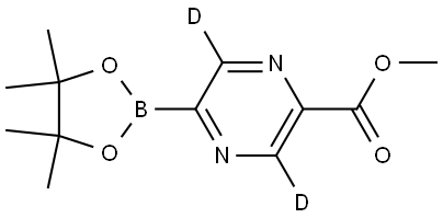 2-Pyrazine-3,6-d2-carboxylic acid, 5-(4,4,5,5-tetramethyl-1,3,2-dioxaborolan-2-yl)-, methyl ester Struktur