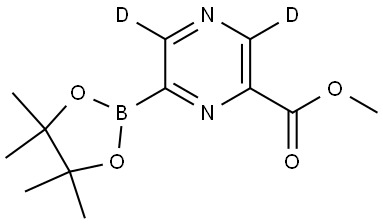 methyl 6-(4,4,5,5-tetramethyl-1,3,2-dioxaborolan-2-yl)pyrazine-2-carboxylate-3,5-d2 Struktur