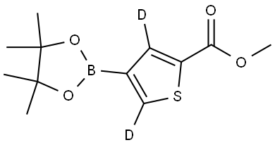 methyl 4-(4,4,5,5-tetramethyl-1,3,2-dioxaborolan-2-yl)thiophene-2-carboxylate-3,5-d2 Struktur