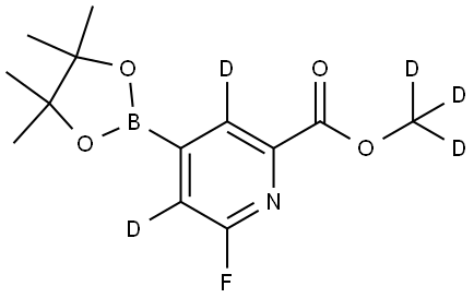 methyl-d3 6-fluoro-4-(4,4,5,5-tetramethyl-1,3,2-dioxaborolan-2-yl)picolinate-3,5-d2 Struktur