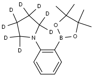 1-(2-(4,4,5,5-tetramethyl-1,3,2-dioxaborolan-2-yl)phenyl)pyrrolidine-2,2,3,3,4,4,5,5-d8 Struktur