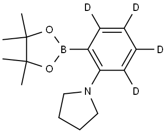 1-(2-(4,4,5,5-tetramethyl-1,3,2-dioxaborolan-2-yl)phenyl-3,4,5,6-d4)pyrrolidine Struktur