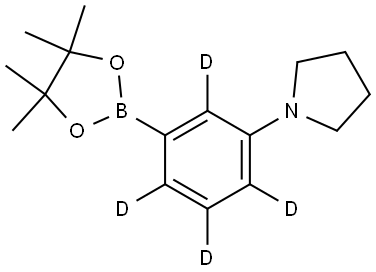 1-(3-(4,4,5,5-tetramethyl-1,3,2-dioxaborolan-2-yl)phenyl-2,4,5,6-d4)pyrrolidine Struktur