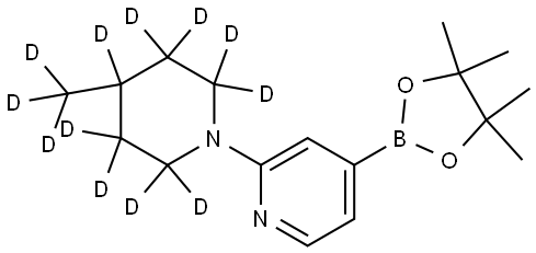 2-(4-(methyl-d3)piperidin-1-yl-2,2,3,3,4,5,5,6,6-d9)-4-(4,4,5,5-tetramethyl-1,3,2-dioxaborolan-2-yl)pyridine Struktur