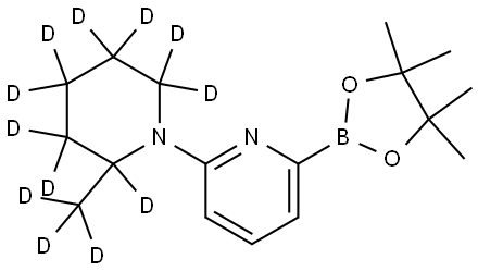 2-(2-(methyl-d3)piperidin-1-yl-2,3,3,4,4,5,5,6,6-d9)-6-(4,4,5,5-tetramethyl-1,3,2-dioxaborolan-2-yl)pyridine Struktur