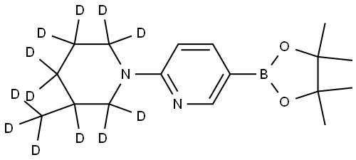 2-(3-(methyl-d3)piperidin-1-yl-2,2,3,4,4,5,5,6,6-d9)-5-(4,4,5,5-tetramethyl-1,3,2-dioxaborolan-2-yl)pyridine Struktur