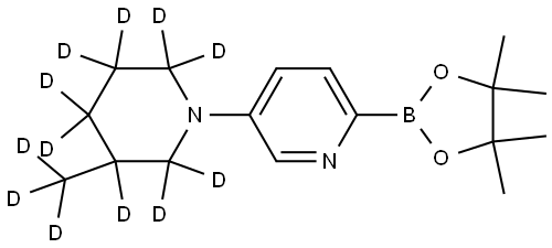 5-(3-(methyl-d3)piperidin-1-yl-2,2,3,4,4,5,5,6,6-d9)-2-(4,4,5,5-tetramethyl-1,3,2-dioxaborolan-2-yl)pyridine Struktur