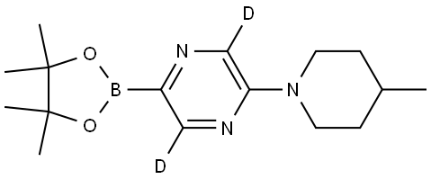 2-(4-methylpiperidin-1-yl)-5-(4,4,5,5-tetramethyl-1,3,2-dioxaborolan-2-yl)pyrazine-3,6-d2 Struktur