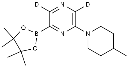 2-(4-methylpiperidin-1-yl)-6-(4,4,5,5-tetramethyl-1,3,2-dioxaborolan-2-yl)pyrazine-3,5-d2 Struktur