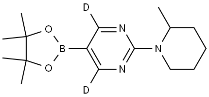 2-(2-methylpiperidin-1-yl)-5-(4,4,5,5-tetramethyl-1,3,2-dioxaborolan-2-yl)pyrimidine-4,6-d2 Struktur