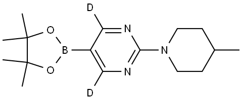 2-(4-methylpiperidin-1-yl)-5-(4,4,5,5-tetramethyl-1,3,2-dioxaborolan-2-yl)pyrimidine-4,6-d2 Struktur