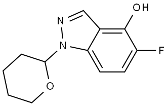 5-Fluoro-1-(tetrahydro-2H-pyran-2-yl)-1H-indazol-4-ol Struktur