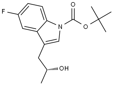 1H-Indole-1-carboxylic acid, 5-fluoro-3-[(2R)-2-hydroxypropyl]-, 1,1-dimethylethyl ester Struktur