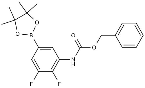 Benzyl N-[2,3-difluoro-5-(tetramethyl-1,3,2-dioxaborolan-2-yl)phenyl]carbamate Struktur