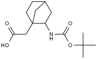 Bicyclo[2.2.1]heptane-1-acetic acid, 2-[[(1,1-dimethylethoxy)carbonyl]amino]- Struktur