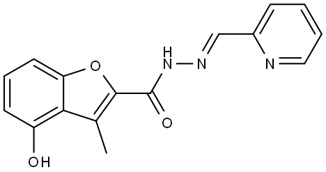 4-Hydroxy-3-methyl-2-benzofurancarboxylic acid (2E)-2-(2-pyridinylmethylene)hydr... Struktur