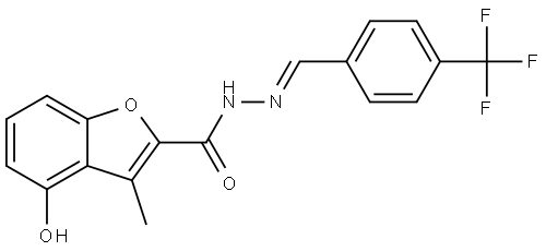 4-Hydroxy-3-methyl-2-benzofurancarboxylic acid (2E)-2-[[4-(trifluoromethyl)phey... . Struktur