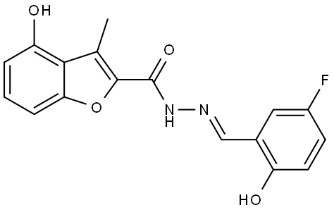 4-Hydroxy-3-methyl-2-benzofurancarboxylic acid (2E)-2-[(5-fluoro-2-hydroxyphenyl... Struktur