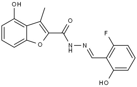 4-Hydroxy-3-methyl-2-benzofurancarboxylic acid (2E)-2-[(2-fluoro-6-hydroxyphenyl... Struktur