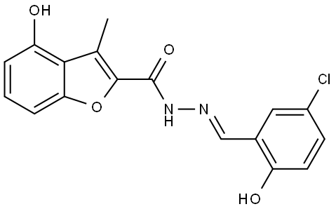 4-Hydroxy-3-methyl-2-benzofurancarboxylic acid (2E)-2-[(5-chloro-2-hydroxyphenyl... Struktur