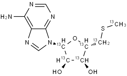 13C6]-5'-deoxy-5'-methylthioadenosine([13C6]-MTA) Struktur