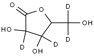 3,4-dihydroxy-5-(hydroxymethyl-d2)dihydrofuran-2(3H)-one-3,4-d2 Struktur