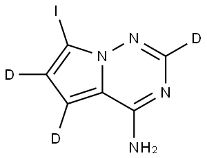 7-iodopyrrolo[2,1-f][1,2,4]triazin-2,5,6-d3-4-amine Struktur