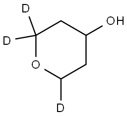 tetrahydro-2H-pyran-2,2,6-d3-4-ol Struktur