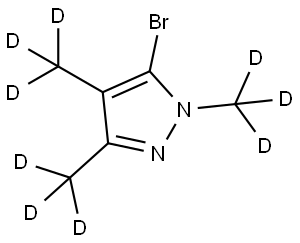 5-bromo-1,3,4-tris(methyl-d3)-1H-pyrazole Struktur