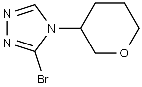 3-bromo-4-(tetrahydro-2H-pyran-3-yl)-4H-1,2,4-triazole Struktur