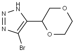 5-bromo-4-(1,4-dioxan-2-yl)-1H-1,2,3-triazole Struktur