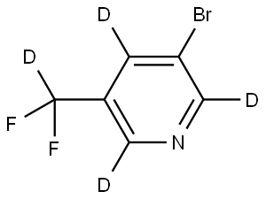 3-bromo-5-(difluoromethyl-d)pyridine-2,4,6-d3 Struktur