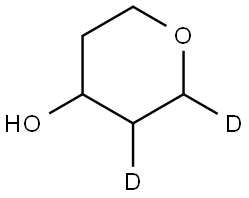 tetrahydro-2H-pyran-2,3-d2-4-ol Struktur