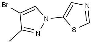 5-(4-bromo-3-methyl-1H-pyrazol-1-yl)thiazole Struktur