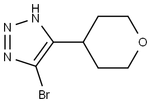 5-bromo-4-(tetrahydro-2H-pyran-4-yl)-1H-1,2,3-triazole Struktur