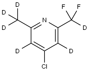 4-chloro-2-(difluoromethyl-d)-6-(methyl-d3)pyridine-3,5-d2 Struktur